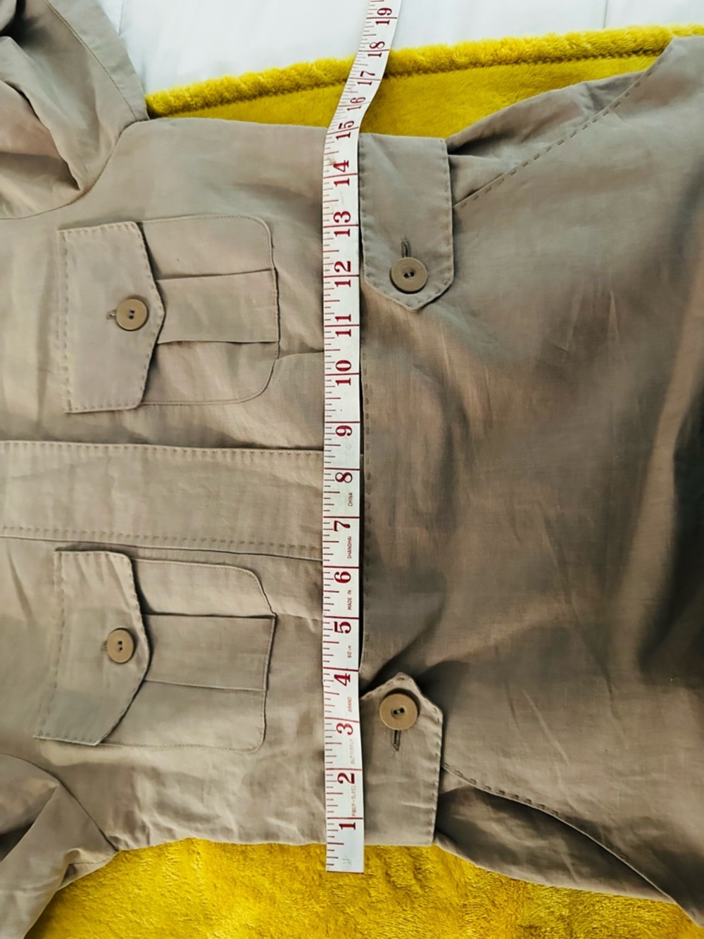 Classic Safari Mini Dress in Sand - Picture 11 of 15
